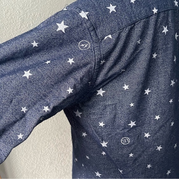 UNIFORM EXPERIMENT x FRAGMENT sz 2 M Long Sleeve Button Down Shirt Stars - Picture 9 of 10